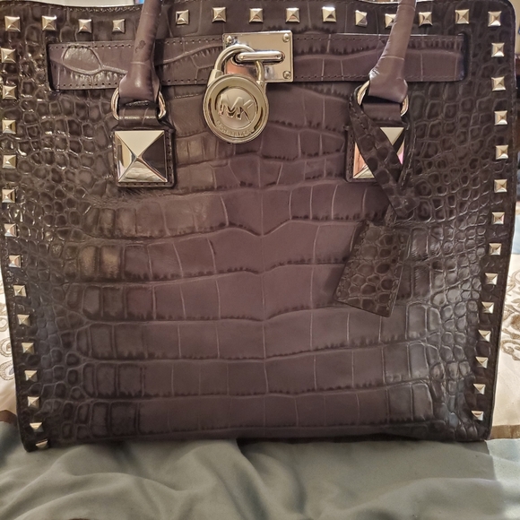 Michael Kors Handbags - MICHAEL KORS HAMILTON Large SATCHEL shoulder Smokey/Gray and Silver …